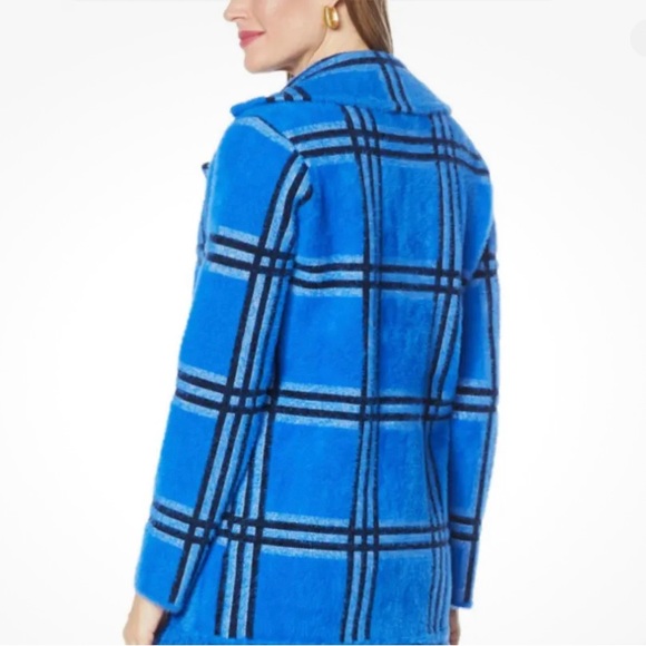 🎯NWT NVLT Coatigan Jacket Blue Black Size Small - Picture 3 of 16